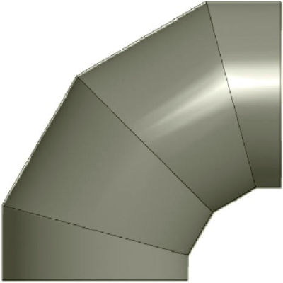 Zip-A-Duct™ 24" Diameter 90 ° Gray Right Hand Elbow