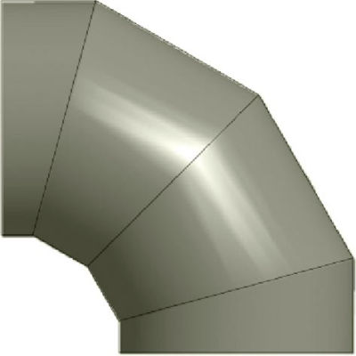 Zip-A-Duct™ 32" Diameter 90 ° Gray Left Hand Elbow