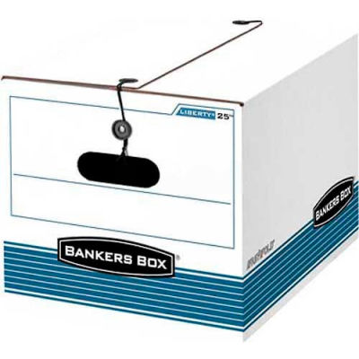 Fellowes 00025 Stor/File™, Letter/Legal Box, 16"L x 12-1/4"W x 11"H, White/Blue - Pkg Qty 12