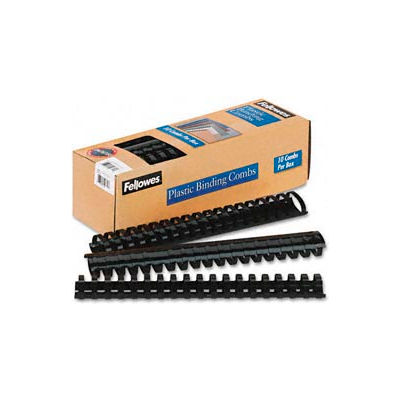 Fellowes® Plastic Binding Combs, 1-1/2", 340 Sheets, Black, 10/Pack - Pkg Qty 20