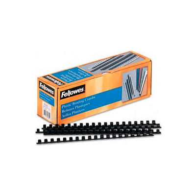 Fellowes® Plastic Combs - Round Back, 3/8", 55 Sheets, Black, 100/Pk - Pkg Qty 20