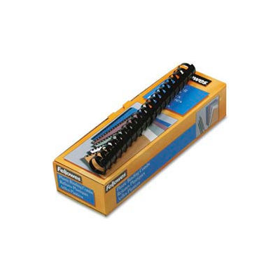 Fellowes® Plastic Combs - Round Back, 1", 200 Sheets, Black, 10/Pack - Pkg Qty 20