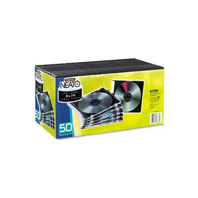 NEATO® Slim Jewel Cases - Clear/Black, 50 pack - Pkg Qty 3