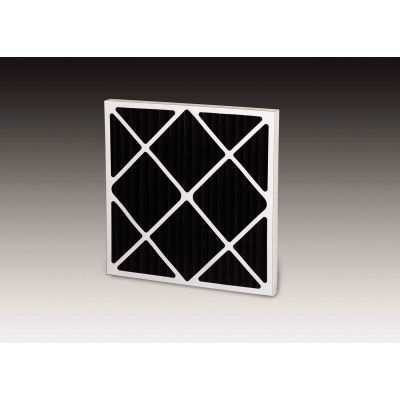 Global Industrial Standard Capacity Carbon Pleated Air Filter, MERV 5, 25"Wx16"Hx1"D - Pkg Qty 12