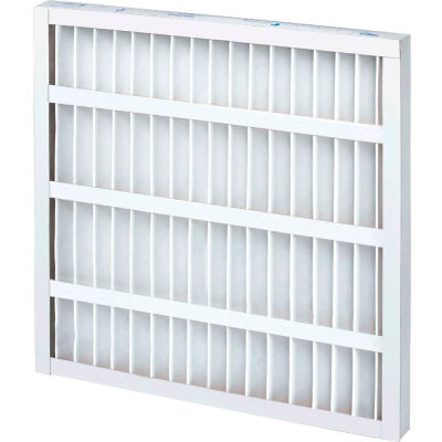 Global Industrial Standard Capacity Pleated Air Filter, MERV 8, Self-Supported, 20"Wx14"Hx2"D - Pkg Qty 12