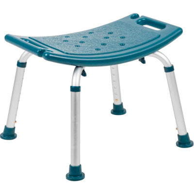 Flash Furniture Hercules Series Adjustable Height Bath Stool, 20" x 12" Seat, 14.5"-21.5"H, Navy