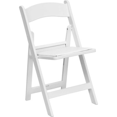 Flash Furniture Resin Folding Chair with Vinyl Seat - White - Pkg Qty 4