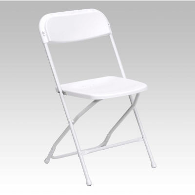 Flash Furniture Plastic Folding Chair - White - Pkg Qty 10