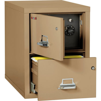 Fireking Fireproof 2 Drawer Vertical Safe-In-File Legal 20-13/16"Wx31-9/16"Dx27-3/4"H Sand
