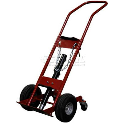 Justrite® 1 Cylinder Caddy 4 Wheel G-2000 - 10-1/2" Pneumatic Wheels - 1000 Lb. Cap.