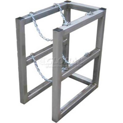 Stainless Steel Cylinder Tube Rack, 1 Wide x 2 Deep, 16"W x 26"D x 30"H,2 Cylinder Cap.