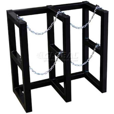 Stainless Steel Cylinder Tube Rack, 2 Wide x 1 Deep, 30"W x 16"D x 30"H,2 Cylinder Cap.