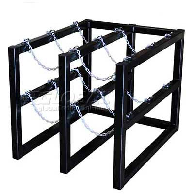 Stainless Steel Cylinder Tube Rack, 2 Wide x 3 Deep, 30"W x 38"D x 30"H,6 Cylinder Cap.