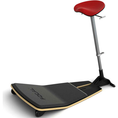 Safco® Locus™ Active Sit-Stand Stool with Anti-Fatigue Mat - Red - Focal™ Series