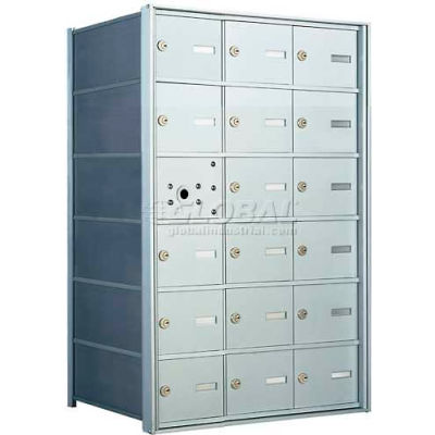 1400 Series Front Loading Horizontal Wall-Mounted Mailbox, 17 Compartments, Anodized Aluminum