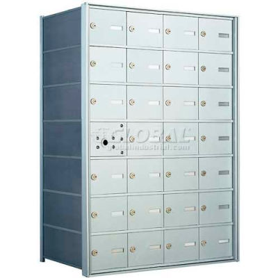 1400 Series Front Loading Horizontal Wall-Mounted Mailbox, 27 Compartments, Anodized Aluminum