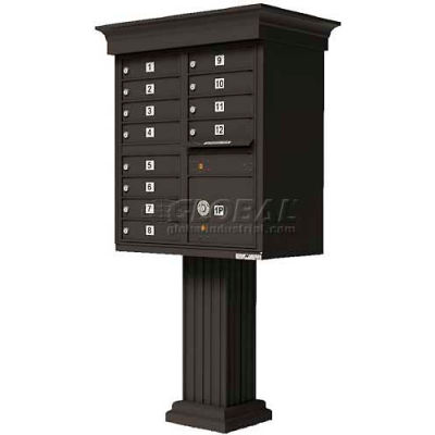 Vital Cluster Box Unit w/Vogue Classic Accessories, 12 Unit & 1 Parcel Locker, Dark Bronze