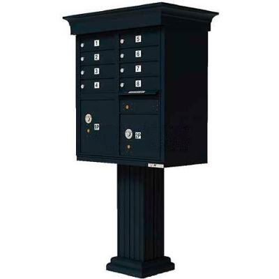 Vital Cluster Box Unit w/Vogue Classic Accessories, 8 Unit & 2 Parcel Lockers, Black