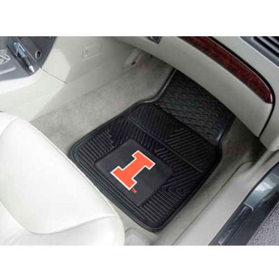 University of Illinois - Heavy Duty Vinyl 2 Piece Car Mat Set 17"W x 27"L - 8912