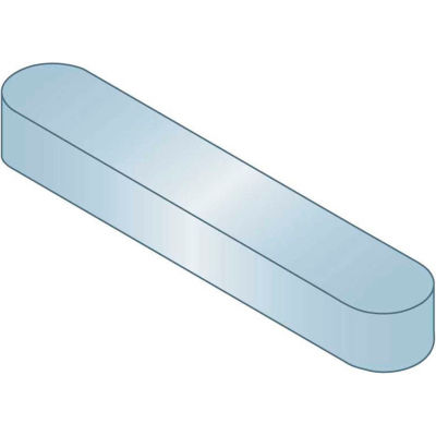Machine Key - 10 mm x 8 mm x 40 mm - C45K - Zinc Clear Trivalent - Undersize - DIN 6885 - Pkg Qty 10