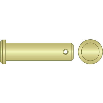 3/8" x 1.060" SAE Clevis Pin - Low Carbon Steel - Zinc Yellow - USA - Pkg Qty 50