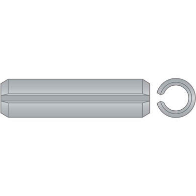 3/16" x 1-3/4" Spring Pin - 302/304 Stainless Steel - Passivated - ASME B18.8.2 - USA - Pkg Qty 50