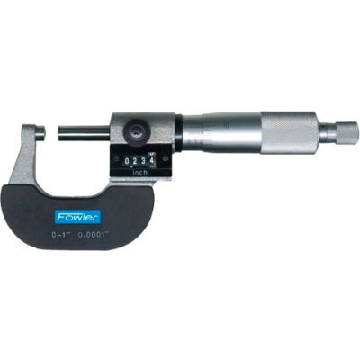 Fowler 52-224-001-1 0-1" Mechanical Outside Micrometer W/Digital Counter & Ratchet Stop Thimble