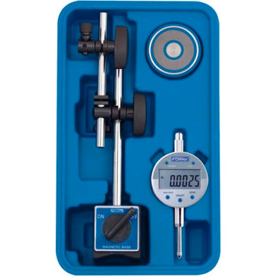 Fowler 54-585-075-0 Fine Adjust Mag Base Set with Indi-X Blue Electronic Indicator Set