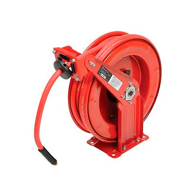 Florida Pneumatic 6801 3/8"x50' 300 PSI Spring Retractable Low Pressure Steel Hose Reel