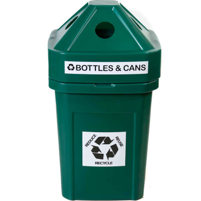 cans recycle bin bottles plastic gallon burly recycling forte garbage globalindustrial janitorial maintenance