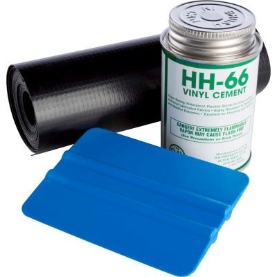 Powerblanket® Repair Kit With Squeegee, Vinyl Black Cement, 12'Lx3"W Roll