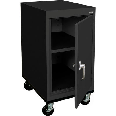 Sandusky Mobile Work Height Storage Cabinet TA11182430 Single Door - 18x24x36, Black
