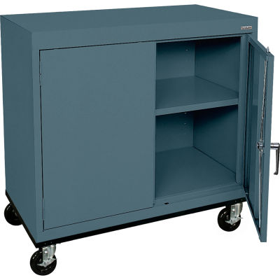 Sandusky Mobile Work Height Storage Cabinet TA11361830 Double Door - 36x18x30, Charcoal