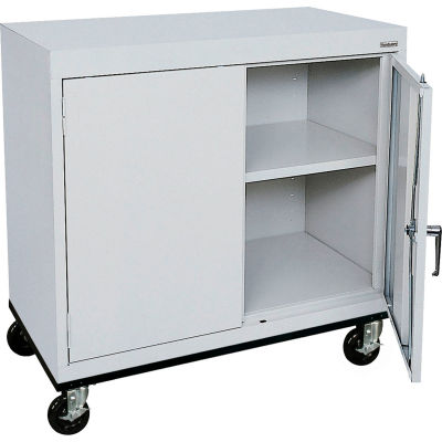 Sandusky Mobile Work Height Storage Cabinet TA11361830 Double Door - 36x18x30, Gray