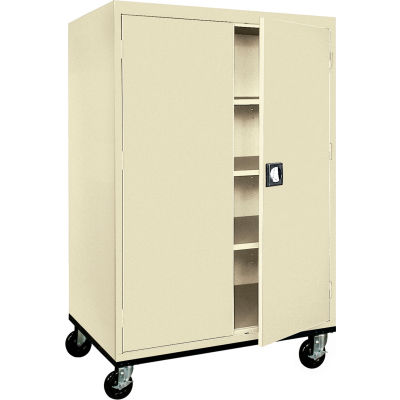 Sandusky Mobile Storage Cabinet TA3R462460- 46x24x66, Putty