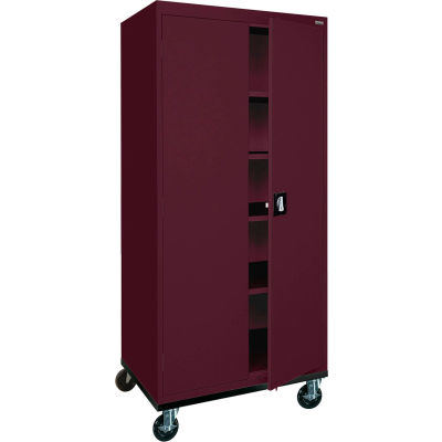 Sandusky Mobile Storage Cabinet TA4R362472 - 36x24x78, Burgundy