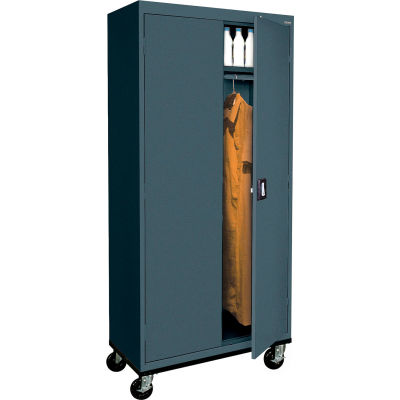 Sandusky Mobile Wardrobe Cabinet TAWR362472 - 36x24x78, Charcoal