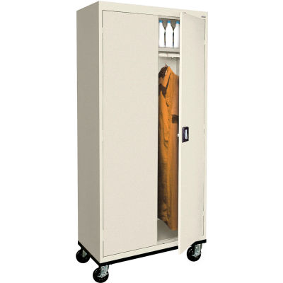 Sandusky Mobile Wardrobe Cabinet TAWR462472 - 46x24x78, Putty