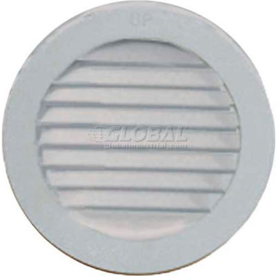 Master Flow® Circular Wall Louver, Resin, 2" Dia., White - Pkg Qty 12