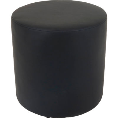 Interion® Round Reception Ottoman - Black