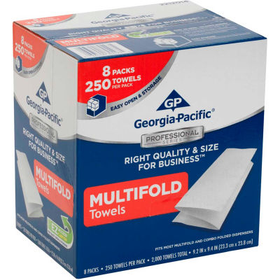 GP Georgia-Pacific Professional Series 1-Ply Multifold Paper Towels, 2000 Towels/Case 2212014