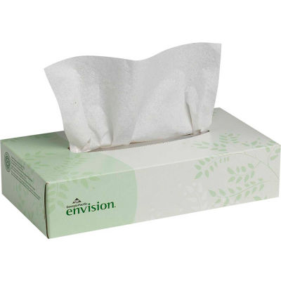 GP Envision White Facial Tissue Flat Box, 100 Sheets/Box, 30 Boxes/Case - 47410