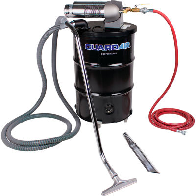 Guardair 55 Gallon Dual B Pneumatic Vacuum Unit w/ 1.5" Inlet & Attachment Kit - N552BCX
