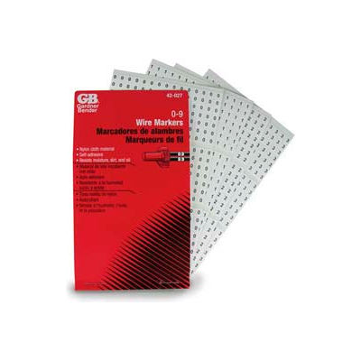 Gardner Bender 42-027 Wire Marker Booklet, 0-9