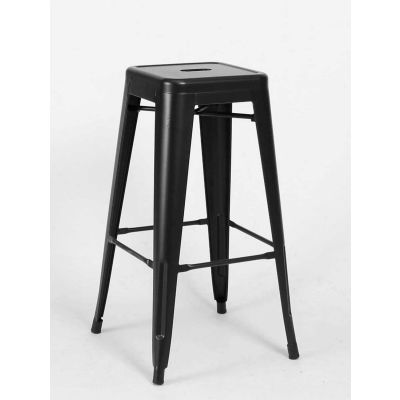 Interion® 24"H Steel Barstool - Black - 4/Pack