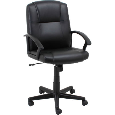InterionÂ® Basic Manager's Chair - Leather - Black | 695642 - GLOBALindustrial.com
