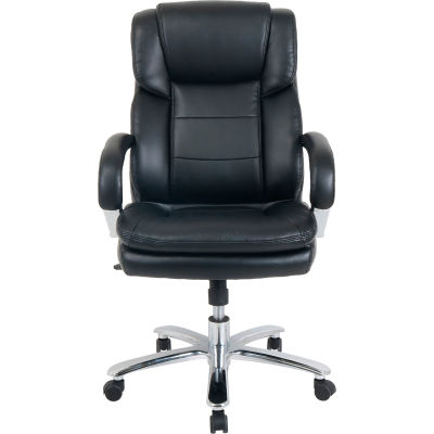 Interion® 24 Hour Big & Tall Leather Executive Chair - Black