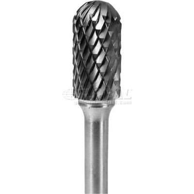 Grobet Cylinder Radius End Carbide Burr 32.618SY, Bear Cut, 1/4" Shank DIA, 2-1/2" OAL