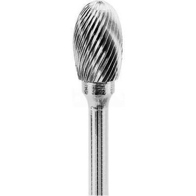 Grobet Oval Carbide Burr 32.666, Standard Cut, 1/4" Shank DIA, 2-5/8" OAL