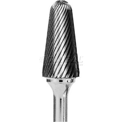 Grobet Radius Nose Cone Carbide Burr 32.729, Standard Cut, 1/4" Shank DIA, 2-7/8" OAL